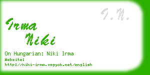 irma niki business card